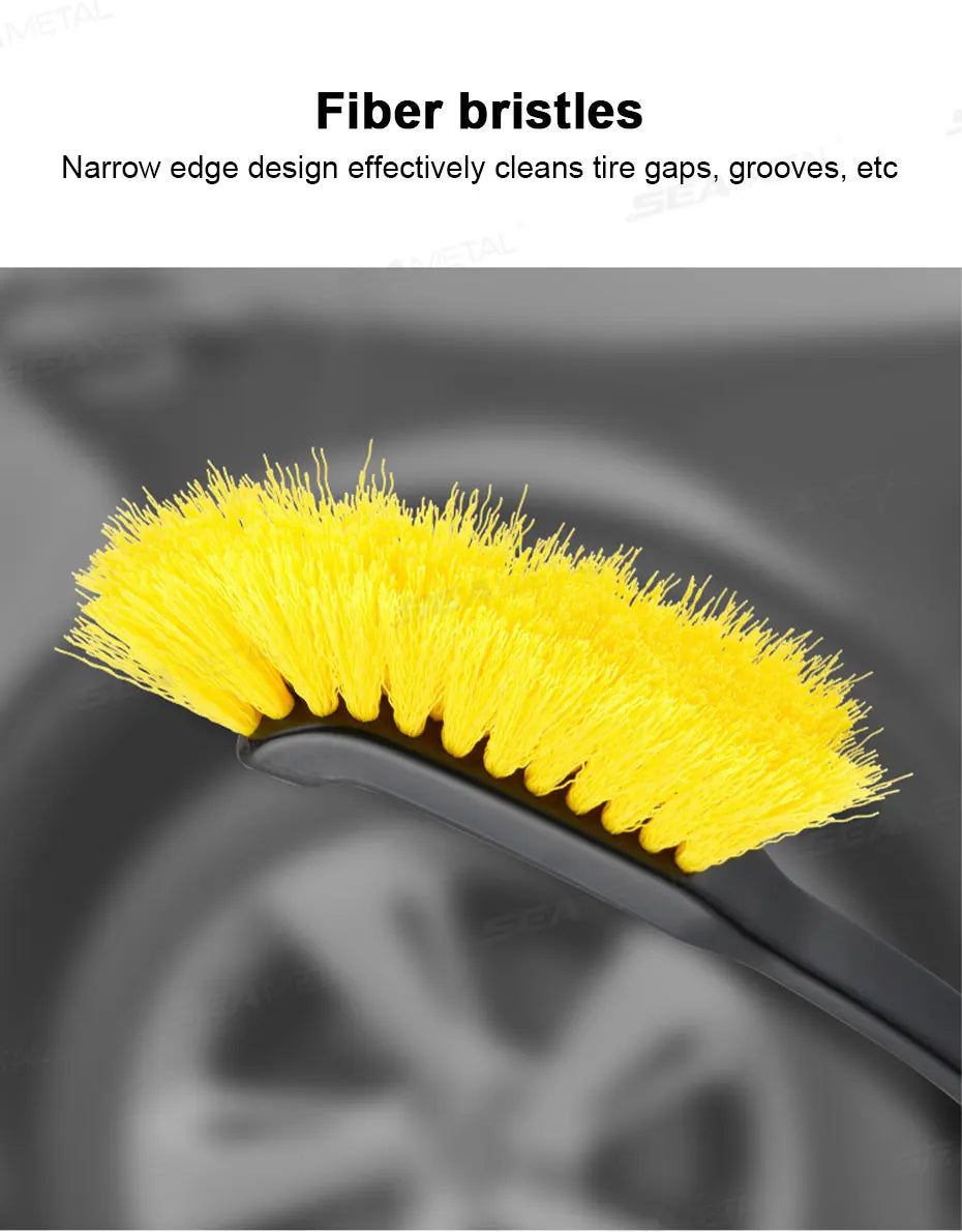 SEAMETAL Car Tire Wheel Rim Cleaning Brush Detailing Brushes Wash Tool Universal Wheel Tire Cleaning Accessories