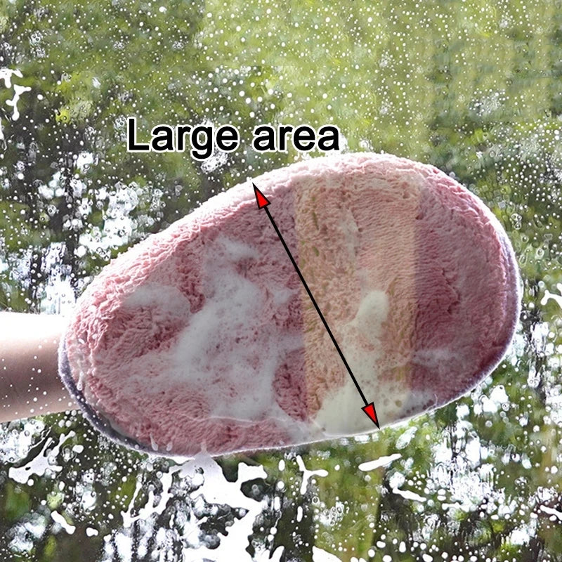 Car Wash Cleaning Glove Brush Thick Double-faced Microfiber Coral Fleece Gloves Car Cleaning Mitt Auto Wax Detailing Care Brush