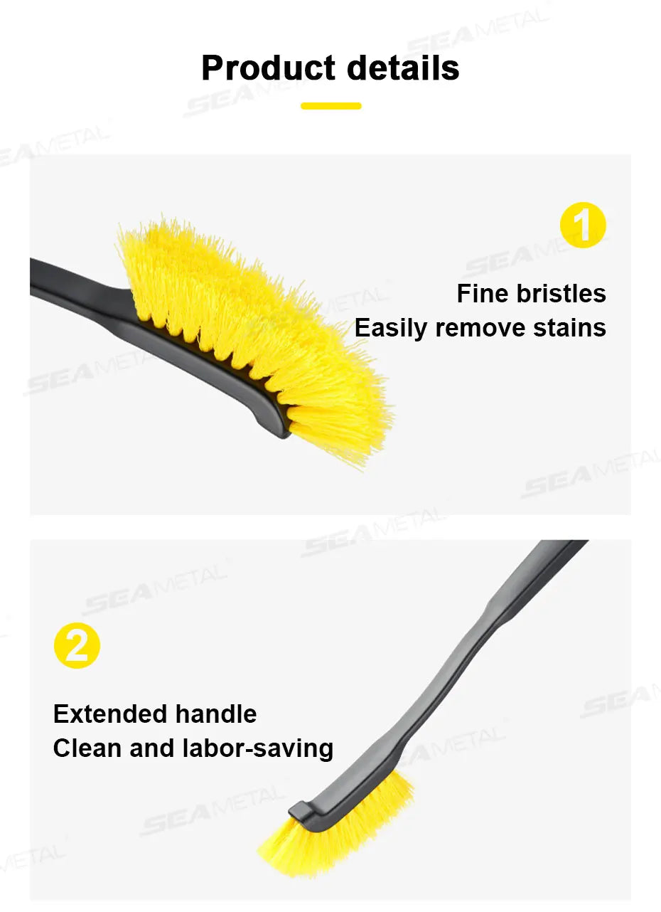 SEAMETAL Car Tire Wheel Rim Cleaning Brush Detailing Brushes Wash Tool Universal Wheel Tire Cleaning Accessories
