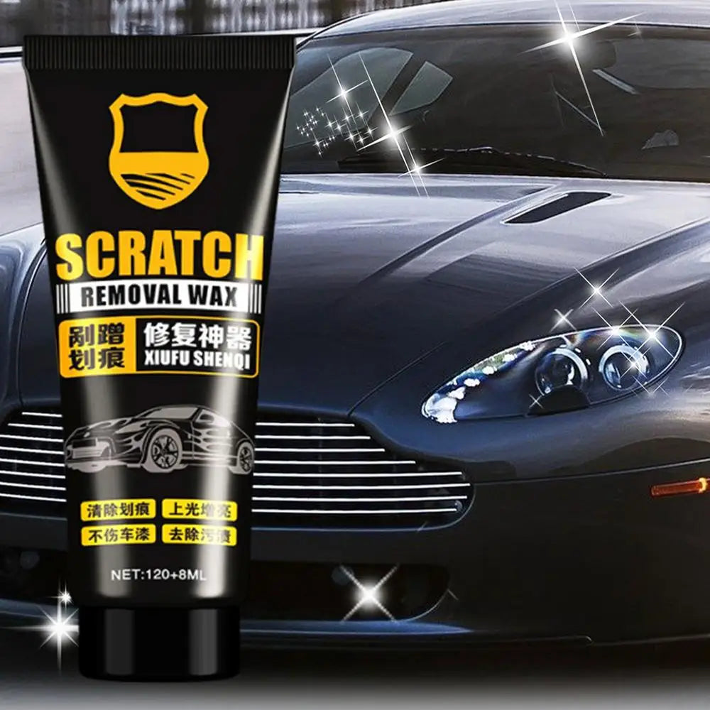 Car Scratch Remover Wax Paint Scratch Removal Wax Polishing Paste Sponge and Towel Included Sun Protection Automotive 120+8ml