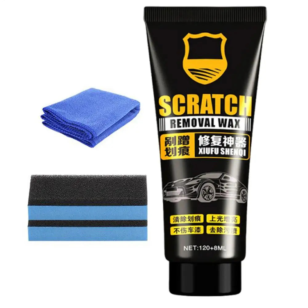 Car Scratch Remover Wax Paint Scratch Removal Wax Polishing Paste Sponge and Towel Included Sun Protection Automotive 120+8ml