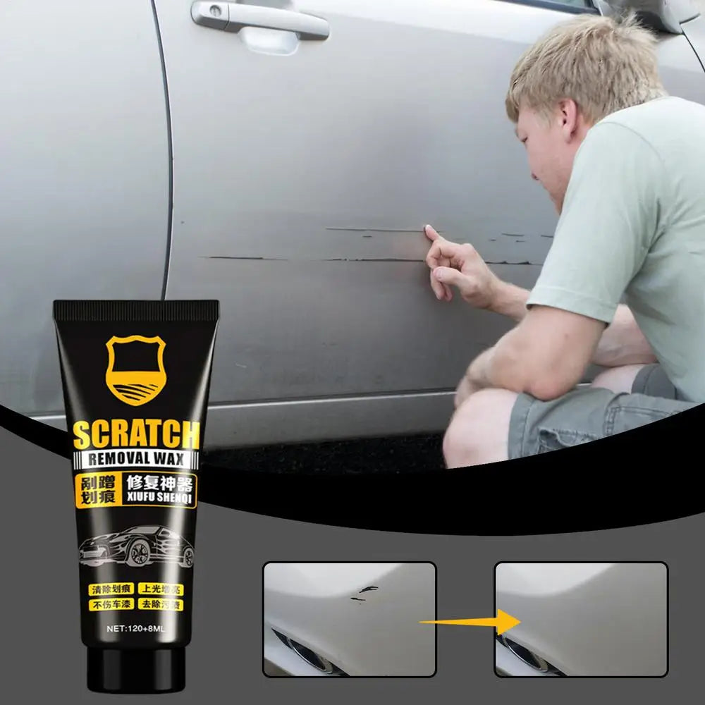 Car Scratch Remover Wax Paint Scratch Removal Wax Polishing Paste Sponge and Towel Included Sun Protection Automotive 120+8ml