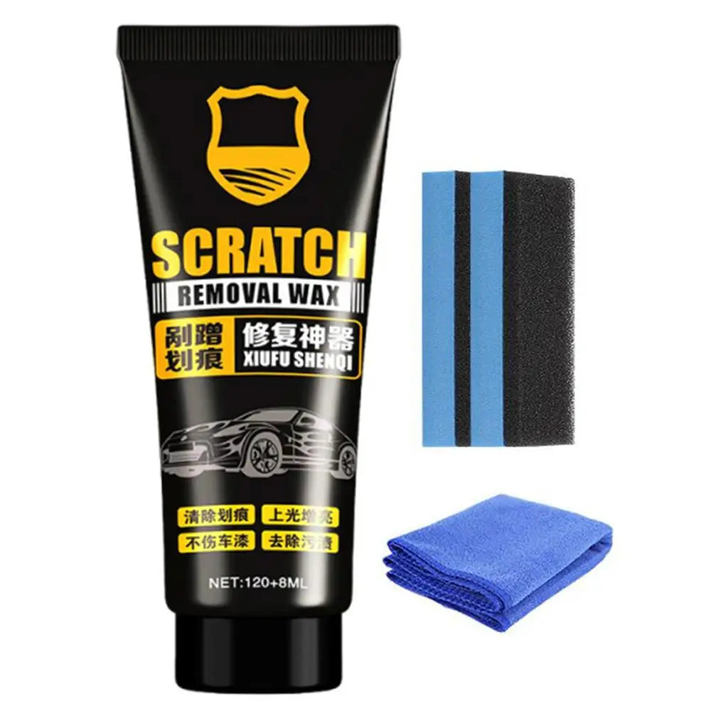 Car Scratch Remover Wax Paint Scratch Removal Wax Polishing Paste Sponge and Towel Included Sun Protection Automotive 120+8ml