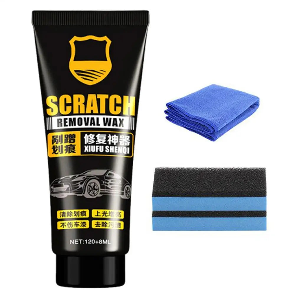 Car Scratch Remover Wax Paint Scratch Removal Wax Polishing Paste Sponge and Towel Included Sun Protection Automotive 120+8ml