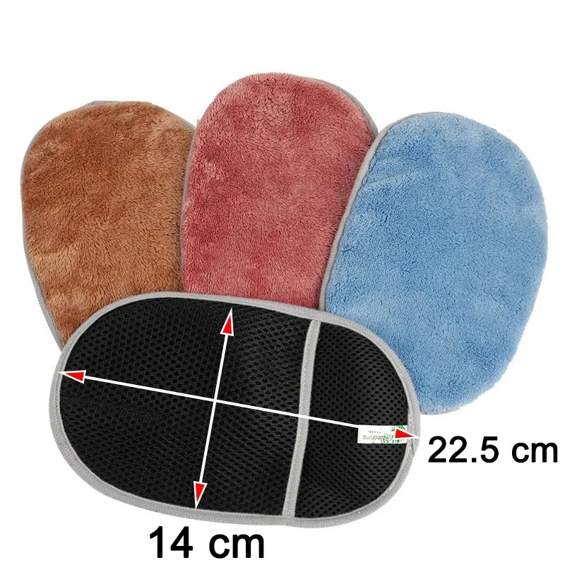 Car Wash Cleaning Glove Brush Thick Double-faced Microfiber Coral Fleece Gloves Car Cleaning Mitt Auto Wax Detailing Care Brush
