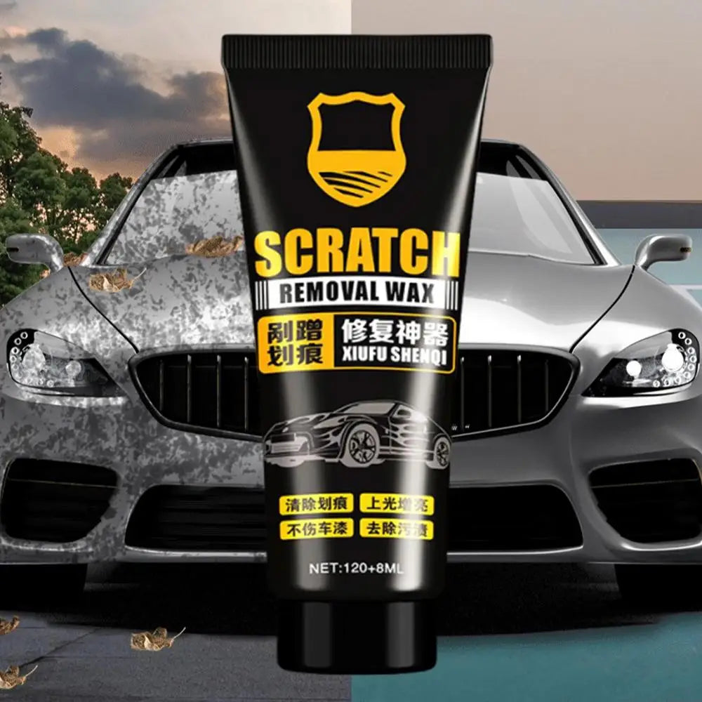 Car Scratch Remover Wax Paint Scratch Removal Wax Polishing Paste Sponge and Towel Included Sun Protection Automotive 120+8ml
