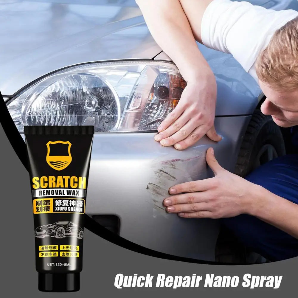 Car Scratch Remover Wax Paint Scratch Removal Wax Polishing Paste Sponge and Towel Included Sun Protection Automotive 120+8ml