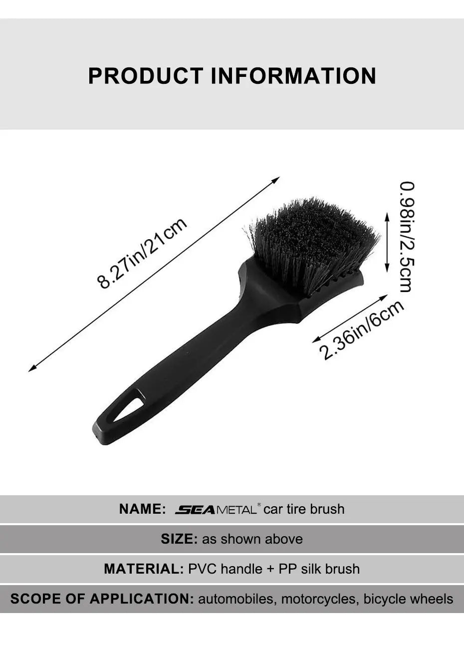 SEAMETAL Car Tire Wheel Rim Cleaning Brush Detailing Brushes Wash Tool Universal Wheel Tire Cleaning Accessories